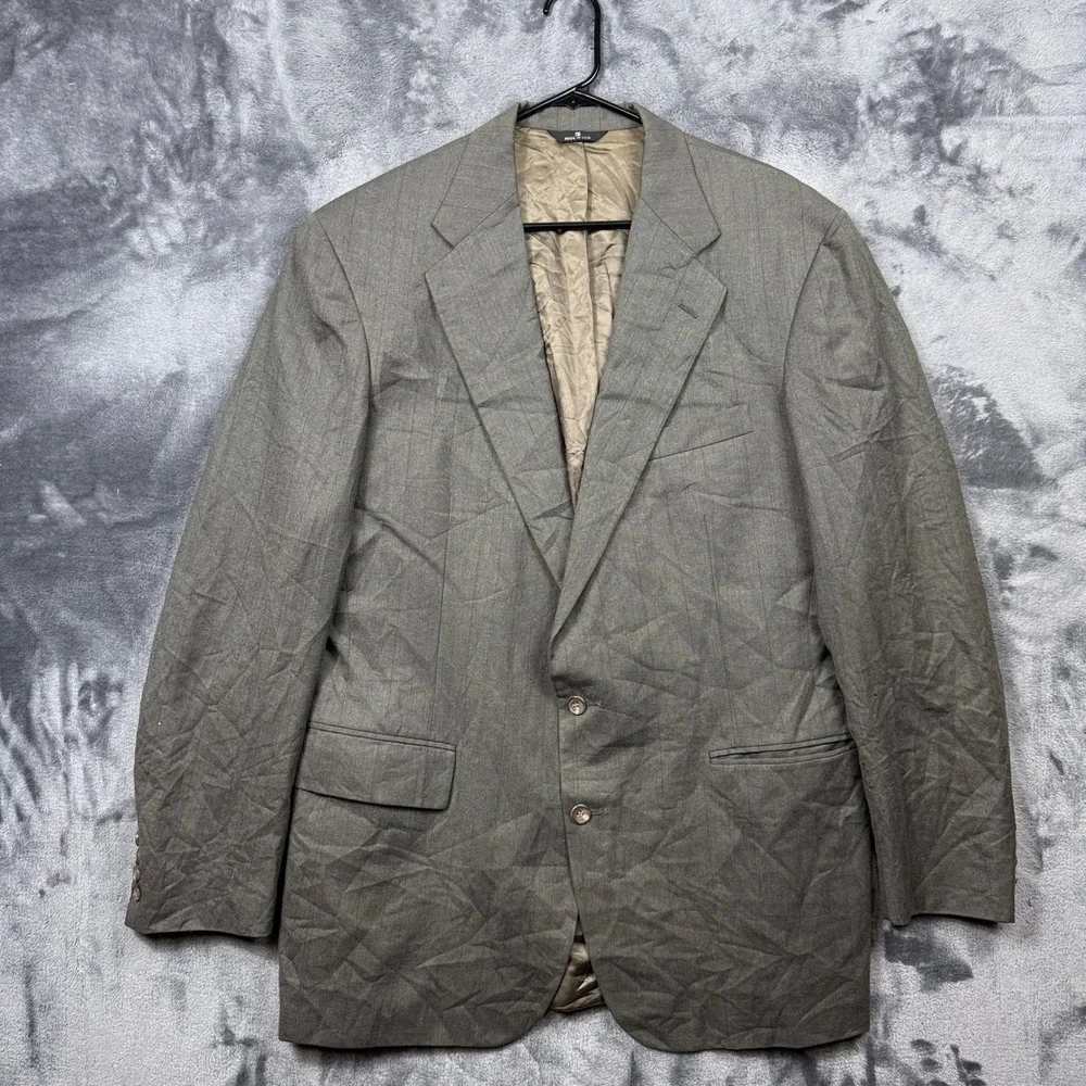 Polo University Club Ralph Lauren Blazer Mens 44R Grey Pinstripe Wool Sport Coat